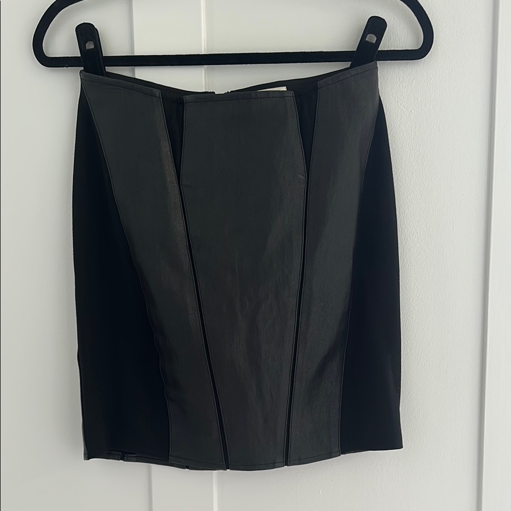 Helmut Lang Black Leather Skirt